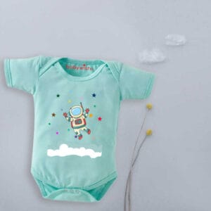 Baby First Birthday Celebrations Romper Clothes Baby Newborn Bodysuits Outfit Envelop Neck Half Sleeve Unisex Onesies "Astronaut Print"