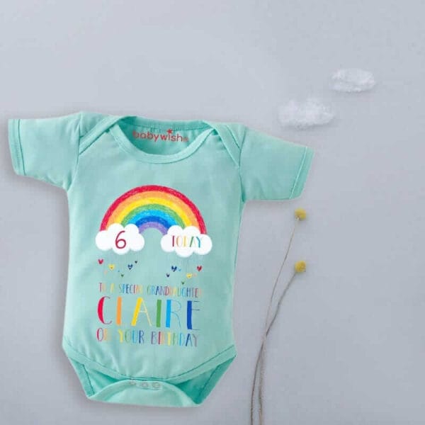 Baby First Birthday Celebrations Romper Clothes Baby Newborn Bodysuits Outfit Envelop Neck Half Sleeve Unisex Onesies "To A Special Granddaughter" - Image 2
