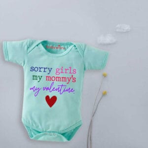 Baby First Valentine Day Romper Clothes Baby valentine Bodysuits Newborn Outfit Envelop Neck Half Sleeve Unisex Onesies"Sorry Girls on Valentine"
