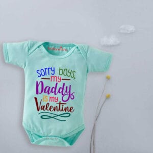 Baby First Valentine Day Romper Clothes Baby valentine Bodysuits Newborn Outfit Envelop Neck Half Sleeve Unisex Onesies"Sorry Boys on Valentine"