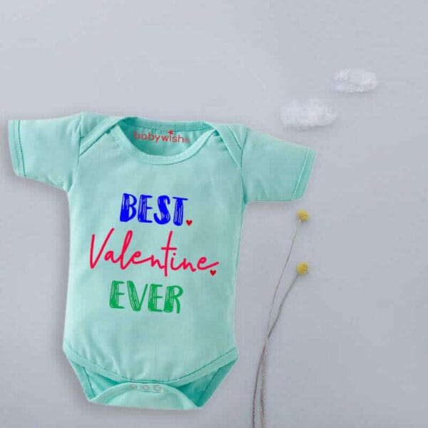 Baby First Valentine Day Romper Clothes Baby valentine Bodysuits Newborn Outfit Envelop Neck Half Sleeve Unisex Onesies"Best Valentine Ever" - Image 4