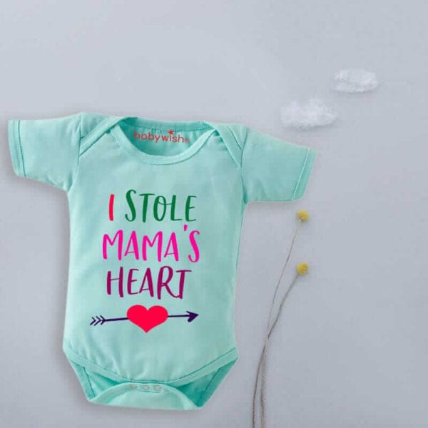 Baby First Valentine Day Romper Clothes Baby valentine Bodysuits Newborn Outfit Envelop Neck Half Sleeve Unisex Onesies"I Stole Mama's Heart" - Image 4