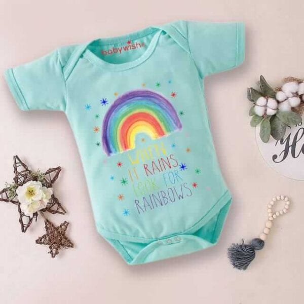 Baby Newborn Monsoon Bodysuits romper Half Sleeve Envelope Neck Onesies Rainfall  Outfit - Image 2