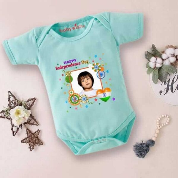 Babywish Independence Day T-Shirt for Boys and Girls 15th August Romper HAPPY INDEPENDENCE DAY - Image 2