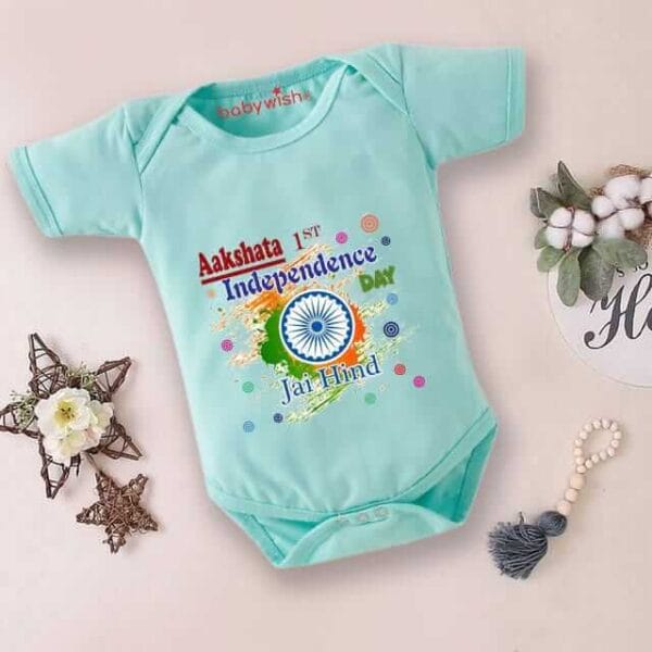 Babywish Independence Day T-Shirt for Boys and Girls 15th August Romper HAPPY INDEPENDENCE DAY - Image 2