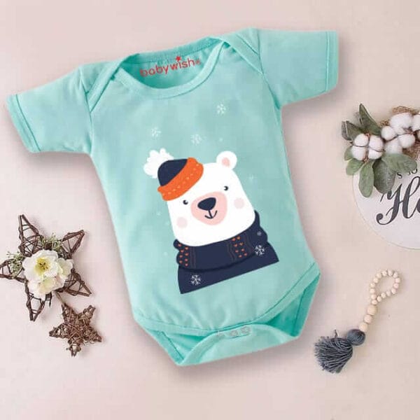 Baby First Birthday Celebrations Romper Clothes Baby Newborn Bodysuits Outfit Envelop Neck Half Sleeve Unisex Onesies "White Panda Print" - Image 3