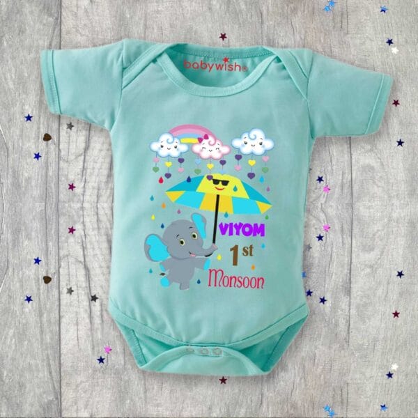 Baby Newborn Monsoon Bodysuits romper Half Sleeve Envelope Neck Onesies Rainfall  Outfit - Image 2