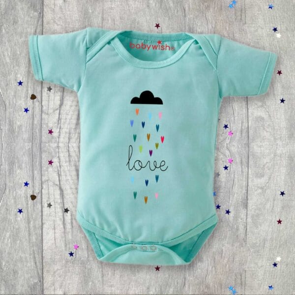 Baby First Birthday Celebrations Romper Clothes Baby Newborn Bodysuits Outfit Envelop Neck Half Sleeve Unisex Onesies "Lovely Cloud Print" - Image 2