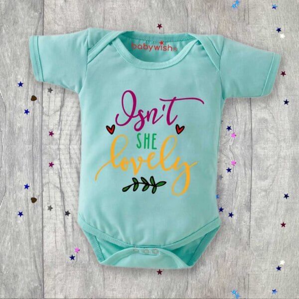Baby First Valentine Day Romper Clothes Baby valentine Bodysuits Newborn Outfit Envelop Neck Half Sleeve Unisex Onesies"Isn't she lovely" - Image 4