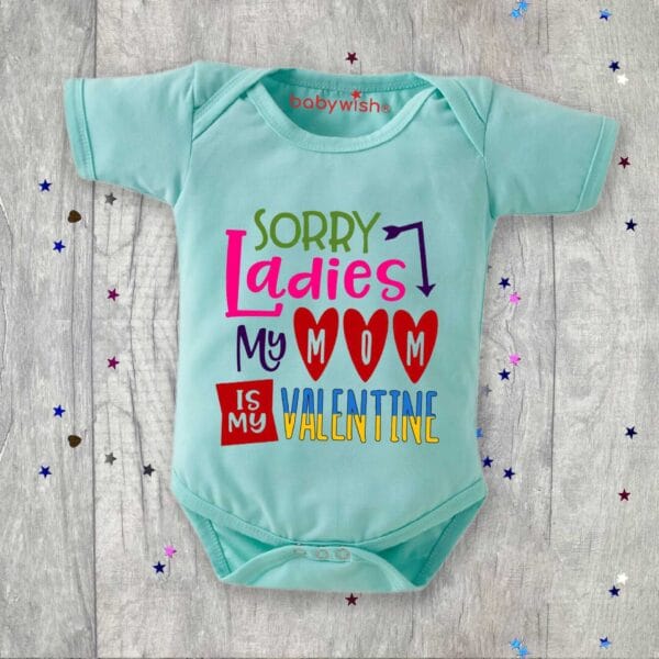 Baby First Valentine Day Romper Clothes Baby valentine Bodysuits Newborn Outfit Envelop Neck Half Sleeve Unisex Onesies"Sorry Ladies its valentine" - Image 4
