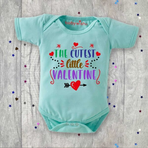 Baby First Valentine Day Romper Clothes Baby valentine Bodysuits Newborn Outfit Envelop Neck Half Sleeve Unisex Onesies"Cutest Heart on Valentine" - Image 4