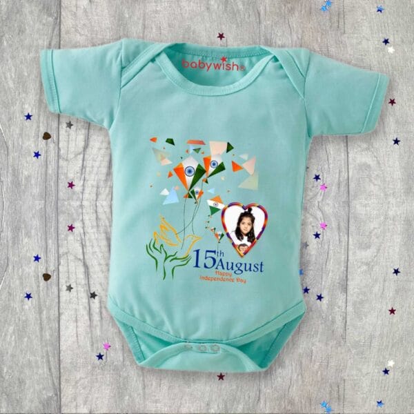 Babywish Independence Day T-Shirt for Boys and Girls 15th August Romper HAPPY INDEPENDENCE DAY - Image 2