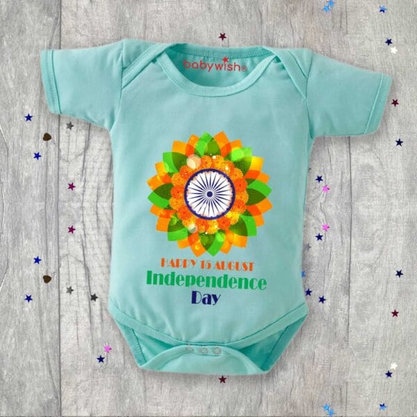 Babywish Independence Day T-Shirt for Boys and Girls 15th August Romper HAPPY INDEPENDENCE DAY - Image 2