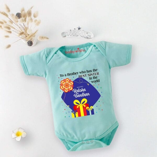 Babywish Rakshabandhan Romper Brother Sister Matching dress Rakshabandhan gift for Rakhi - Image 5