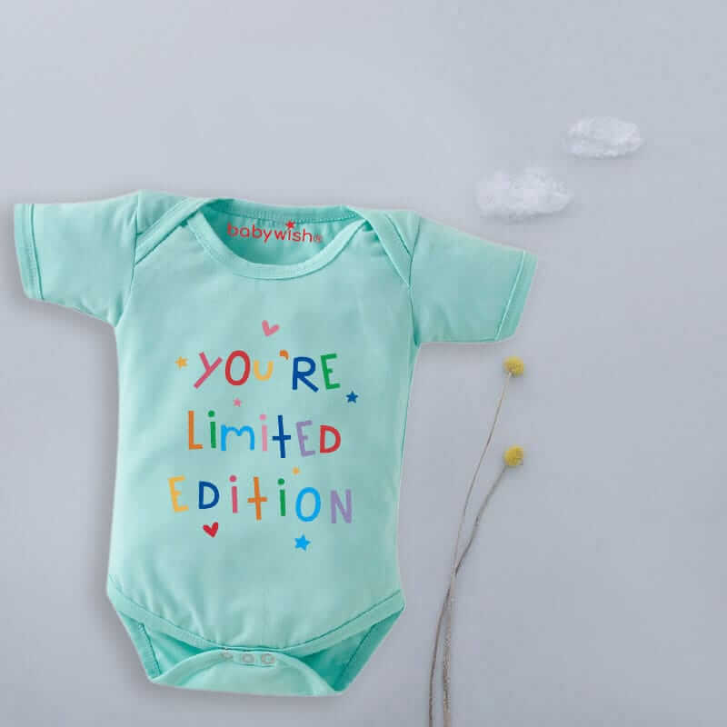 Baby First Birthday Celebrations Romper Clothes Baby Newborn Bodysuits Outfit Envelop Neck Half Sleeve Unisex Onesies "Heart Editions Star Print"