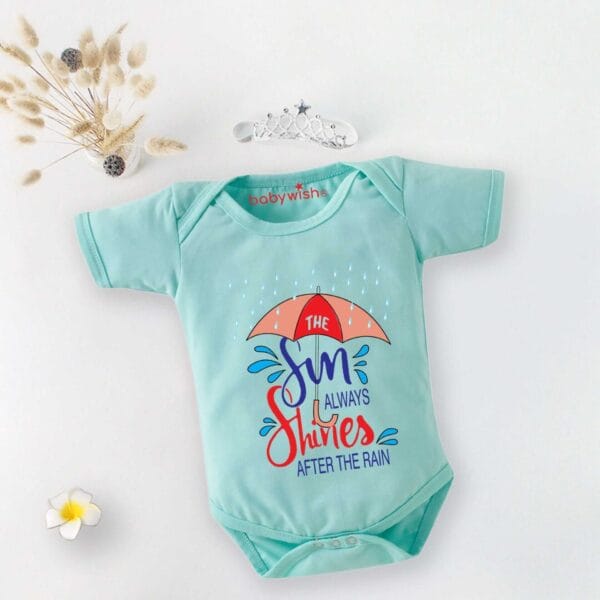 Baby Newborn Monsoon Bodysuits romper Half Sleeve Envelope Neck Onesies Rainfall  Outfit - Image 2