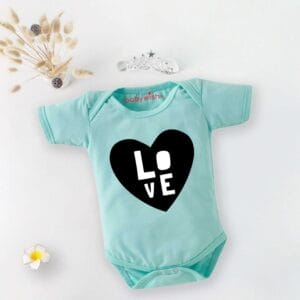 Baby First Birthday Celebrations Romper Clothes Baby Newborn Bodysuits Outfit Envelop Neck Half Sleeve Unisex Onesies "Black Love Print"