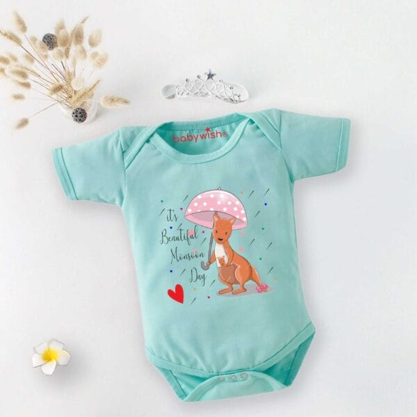 Baby Newborn Monsoon Bodysuits romper Half Sleeve Envelope Neck Onesies Rainfall  Outfit - Image 2