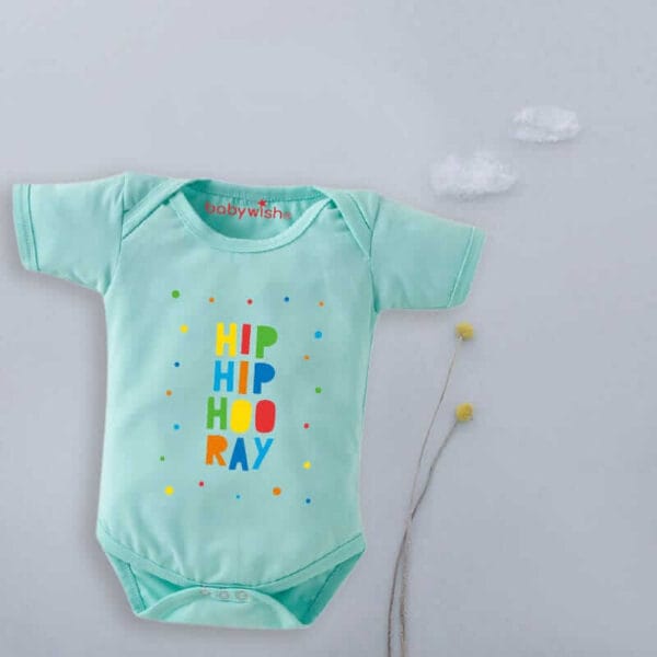 Baby First Birthday Celebrations Romper Clothes Baby Newborn Bodysuits Outfit Envelop Neck Half Sleeve Unisex Onesies "Hip Hop Colorful Print" - Image 3