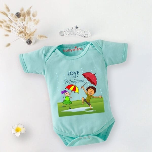 Baby Newborn Monsoon Bodysuits romper Half Sleeve Envelope Neck Onesies Rainfall  Outfit - Image 2