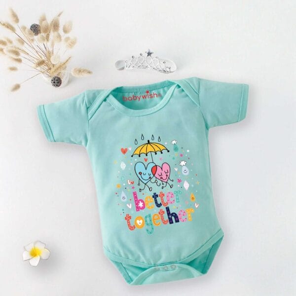 Baby Newborn Monsoon Bodysuits romper Half Sleeve Envelope Neck Onesies Rainfall  Outfit - Image 2