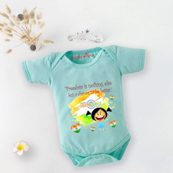 Babywish Independence Day T-Shirt for Boys and Girls 15th August Romper HAPPY INDEPENDENCE DAY - Image 2
