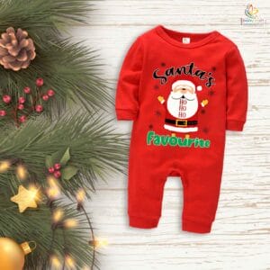 Babywish Christmas Full Body Romper Clothes My First Merry Bodysuit Santa's Favourite HO HO HO Print