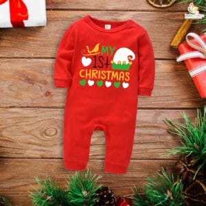 Babywish Christmas Full Body Romper Clothes My First Merry Bodysuit My first Christmas Hat Print