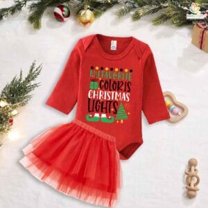 Newborn girls tutu skirt Full Sleeve romper Christmas print onesies bodysuits for baby 0 to 12 months