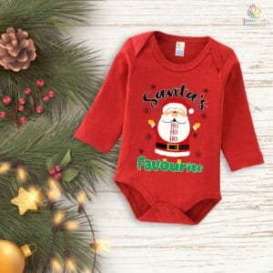 Babywish Christmas Romper Clothes My First Merry Bodysuit Romper Santa's Favourite HO HO HO Print