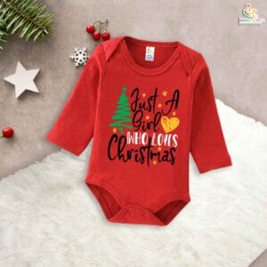 Babywish Christmas Romper Clothes My First Merry Bodysuit Romper Just a girl who love christmas