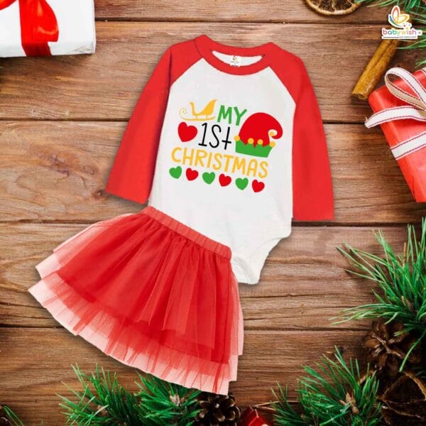Newborn girls tutu skirt Full Sleeve romper Christmas print onesies bodysuits for baby 0 to 12 months - Image 2