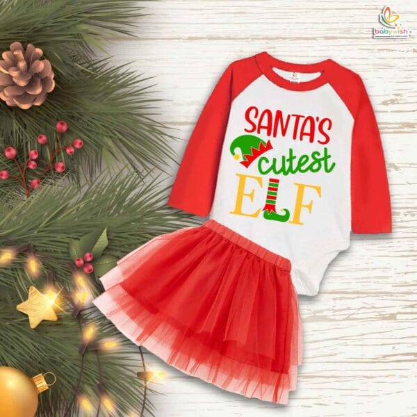 Newborn girls tutu skirt Full Sleeve romper Christmas print onesies bodysuits for baby 0 to 12 months - Image 2