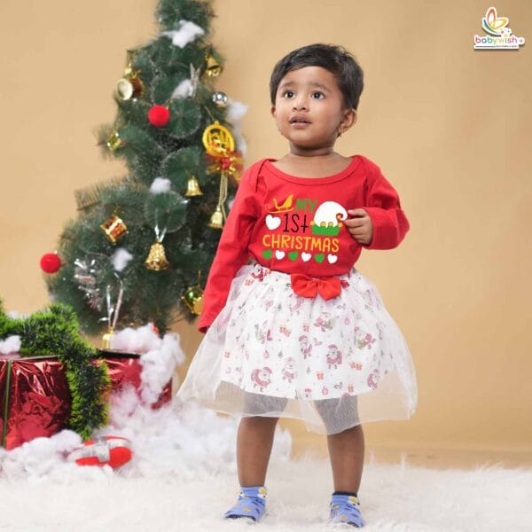 Newborn girls tutu skirt Full Sleeve romper Christmas print onesies bodysuits for baby 0 to 12 months - Image 3