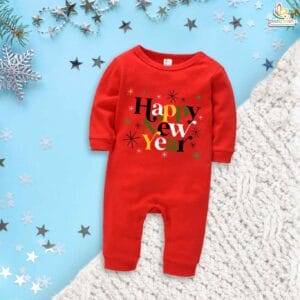 My First New Year Romper | Happy New Year Full Body Bodysuit for Baby Boys & Girls | Festive Holiday Outfit – Babywish