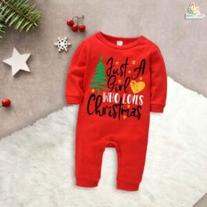 Babywish Christmas Full Body Romper Clothes My First Merry Bodysuit Just a girl who love christmas