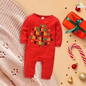 Babywish Christmas Full Body Romper Clothes My First Merry Bodysuit Thick thighs Christmas vibes
