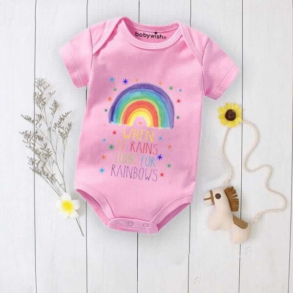 Baby Newborn Monsoon Bodysuits romper Half Sleeve Envelope Neck Onesies Rainfall  Outfit - Image 3