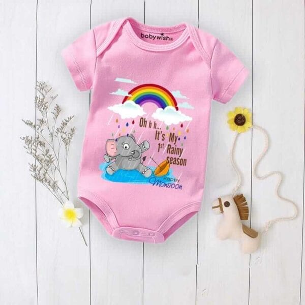 Baby Newborn Monsoon Bodysuits romper Half Sleeve Envelope Neck Onesies Rainfall  Outfit - Image 3