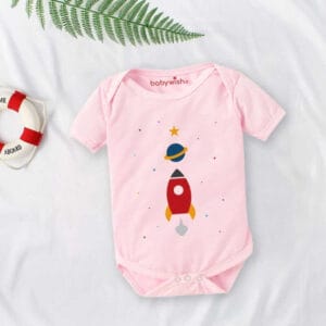 Baby First Birthday Celebrations Romper Clothes Baby Newborn Bodysuits Outfit Envelop Neck Half Sleeve Unisex Onesies "Universe Print"