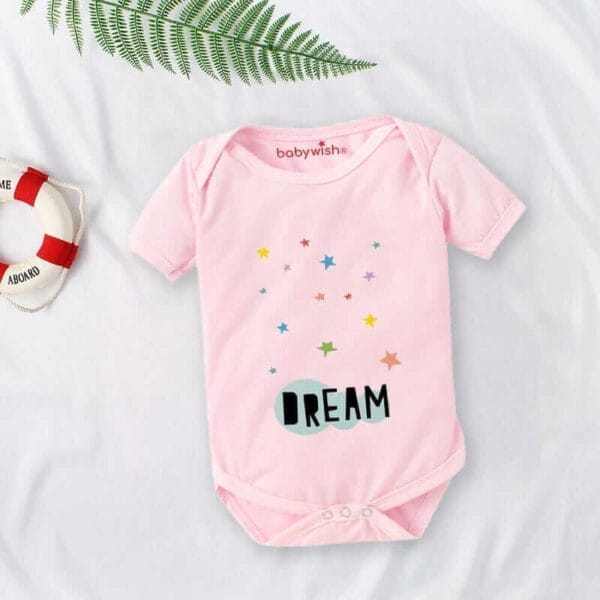 Baby First Birthday Celebrations Romper Clothes Baby Newborn Bodysuits Outfit Envelop Neck Half Sleeve Unisex Onesies "Dream Star Print" - Image 3