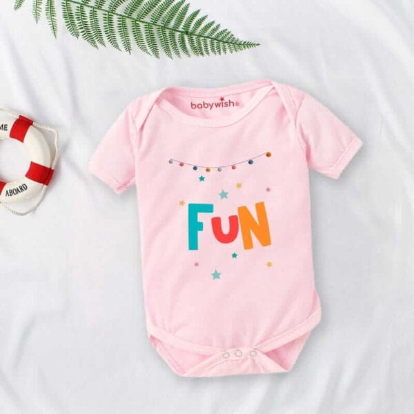 Baby First Birthday Celebrations Romper Clothes Baby Newborn Bodysuits Outfit Envelop Neck Half Sleeve Unisex Onesies "Fun Star Print" - Image 3