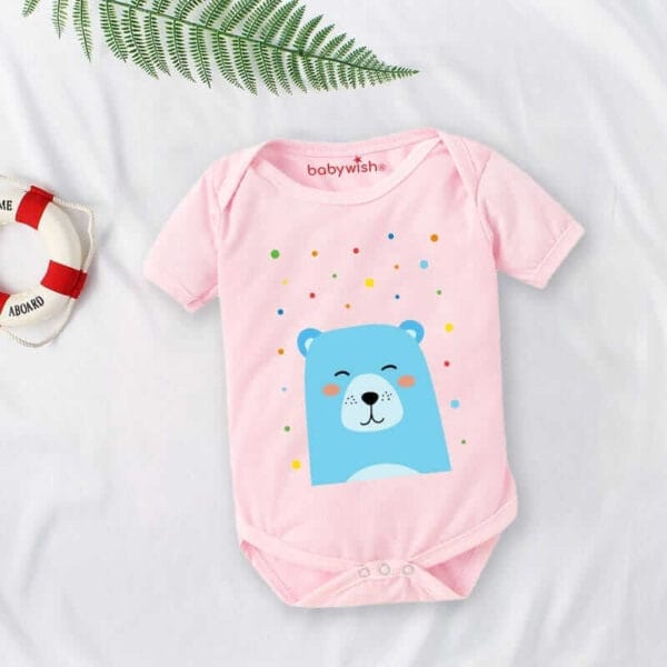 Baby First Birthday Celebrations Romper Clothes Baby Newborn Bodysuits Outfit Envelop Neck Half Sleeve Unisex Onesies "Panda Dot Print" - Image 3