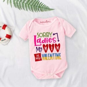 Baby First Valentine Day Romper Clothes Baby valentine Bodysuits Newborn Outfit Envelop Neck Half Sleeve Unisex Onesies"Sorry Ladies its valentine"