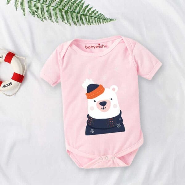 Baby First Birthday Celebrations Romper Clothes Baby Newborn Bodysuits Outfit Envelop Neck Half Sleeve Unisex Onesies "White Panda Print" - Image 2
