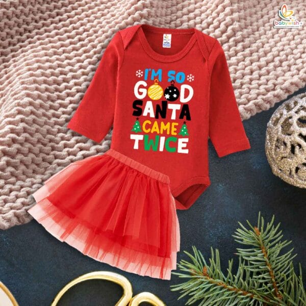 Newborn girls tutu skirt Full Sleeve romper Christmas print onesies bodysuits for baby 0 to 12 months