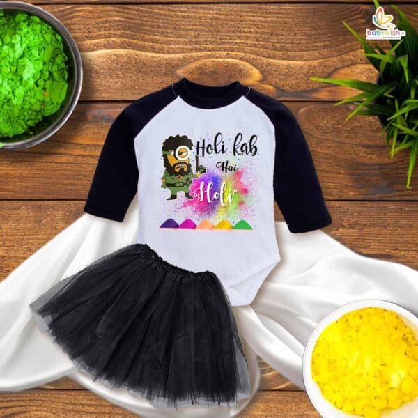 Newborn girls tutu skirt Full Sleeve romper Holi print onesies bodysuits for baby 0 to 12 months - Image 3