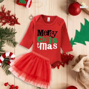 Newborn girls tutu skirt Full Sleeve romper Christmas print onesies bodysuits for baby 0 to 12 months