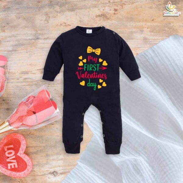 My First Valentine’s Day Baby Romper – Full Body Bodysuit for Newborn & Infant Girls or Boys | Cute Valentine’s Day Baby Outfit | Soft & Comfy Baby Clothes – Babywish - Image 2