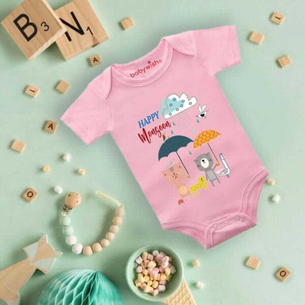 Baby Newborn Monsoon Bodysuits romper Half Sleeve Envelope Neck Onesies Rainfall  Outfit - Image 3